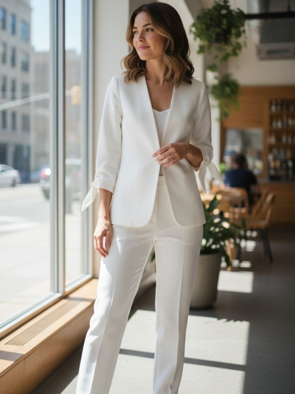 Cece White Women's Blazer and Pant SET